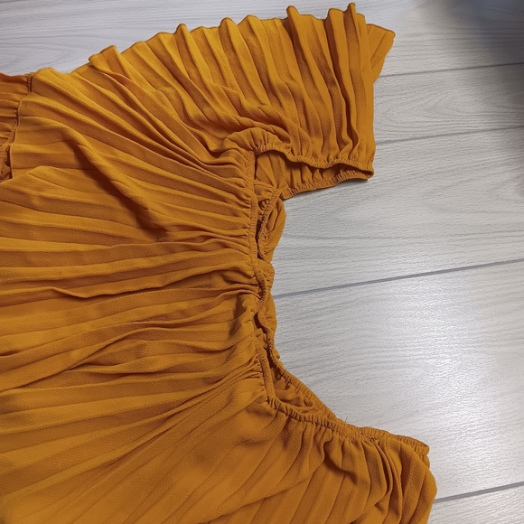 Plus Size Off Shoulder Pleated Dress - Picture 8 of 16